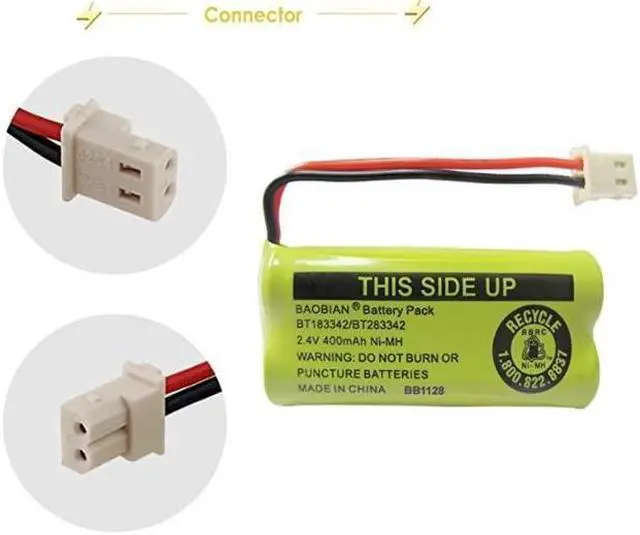 Alt view image 5 of 7 - 2.4V 400mAh Cordless Home Phone Battery Compatible with ATT BT162342 BT162342 BT166342 BT166342 BT266342 BT266342 BT183342 BT183342 BT283342 BT283342 VTech CS6329 CS6114 CS64193 Pack