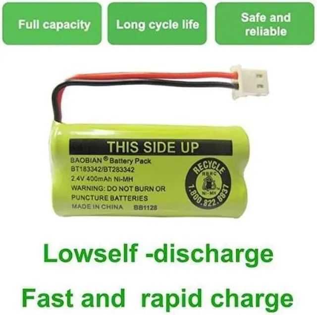 Alt view image 6 of 7 - 2.4V 400mAh Cordless Home Phone Battery Compatible with ATT BT162342 BT162342 BT166342 BT166342 BT266342 BT266342 BT183342 BT183342 BT283342 BT283342 VTech CS6329 CS6114 CS64193 Pack