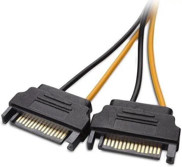 Alt view image 4 of 4 - 2-Pack 6 Pin to SATA Power Cable (SATA to 6 Pin PCIe) - 8 Inches