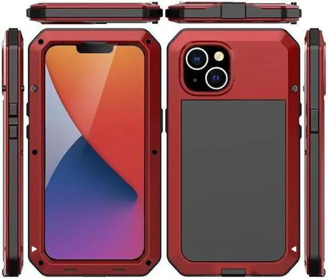 Alt view image 2 of 7 - For iPhone 15 Plus Case Luxury Doom Armor Dirt Shock Metal Phone Cases For iPhone15 Plus Case( Red)