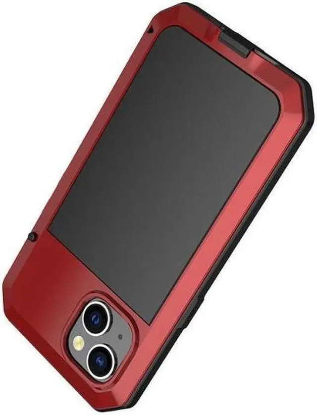 Alt view image 6 of 7 - For iPhone 15 Plus Case Luxury Doom Armor Dirt Shock Metal Phone Cases For iPhone15 Plus Case( Red)