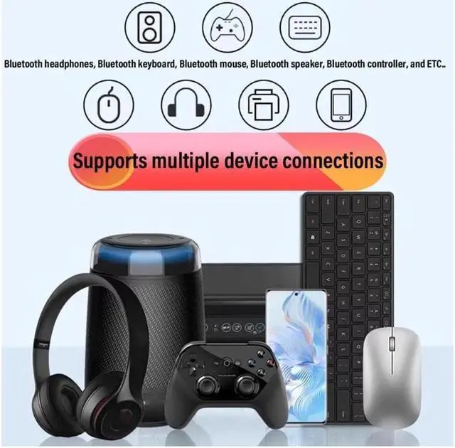Alt view image 5 of 7 - USB Bluetooth 5.4 Adapter for PC Supports Windows 11/10/8.1/7,Plug & Play on Windows11/10, Mini 5.4+EDR Bluetooth Dongle Receiver & Transmitter for PC,Laptop,Keyboard,Mouse,Headsets,Speakers