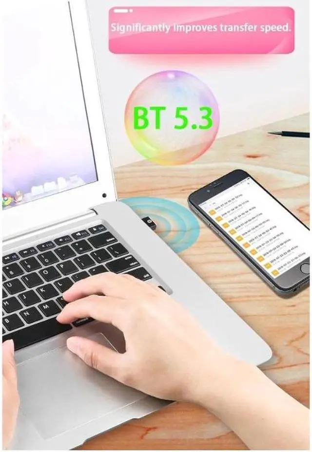 Alt view image 6 of 7 - USB Bluetooth 5.3 Adapter for PC, Supports Windows 11/10/8.1 (Plug & Play), Mini 5.3+ EDR Bluetooth Dongle Receiver &Transmitter, 5.3 Bluetooth USB Adaper for PC, Laptop,Keyboard,Mouse,Headsets