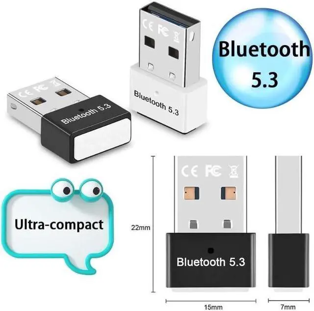 Alt view image 7 of 7 - USB Bluetooth 5.3 Adapter for PC, Supports Windows 11/10/8.1 (Plug & Play), Mini 5.3+ EDR Bluetooth Dongle Receiver &Transmitter, 5.3 Bluetooth USB Adaper for PC, Laptop,Keyboard,Mouse,Headsets