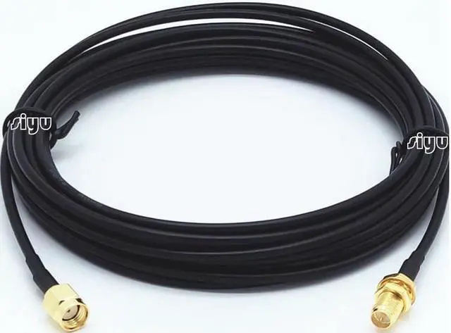 Main image of (3m 10FT) RP-SMA male female inner screw inner hole to outer screw inner needle wifi wireless network card routing antenna extension cable