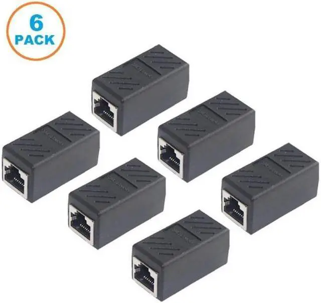 Main image of Cat6 Ethernet Shielded Protection 8P8C RJ45 Network Jack In-Line Coupler Female,Lan Patch Cord Cable Extender Adapter - 6 Pack