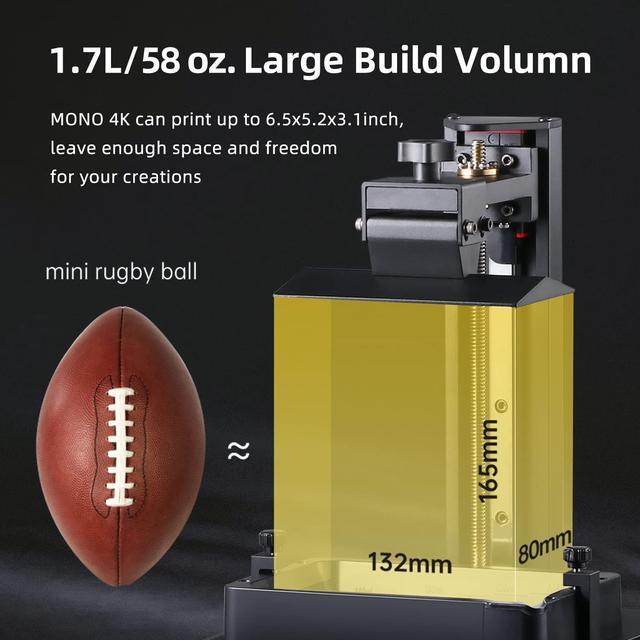 Alt view image 2 of 6 - ANYCUBIC Photon Mono 4K 3D Printer, 6.23'' Monochrome Screen Upgraded LCD SLA UV Resin 3D Printers with Fast & Precise Printing and Large Printing Size 5.20''X3.14''X6.50''