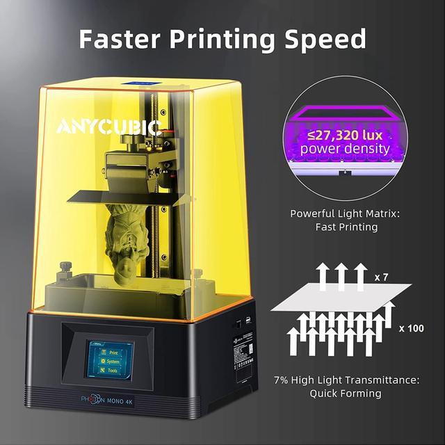 Alt view image 4 of 6 - ANYCUBIC Photon Mono 4K 3D Printer, 6.23'' Monochrome Screen Upgraded LCD SLA UV Resin 3D Printers with Fast & Precise Printing and Large Printing Size 5.20''X3.14''X6.50''