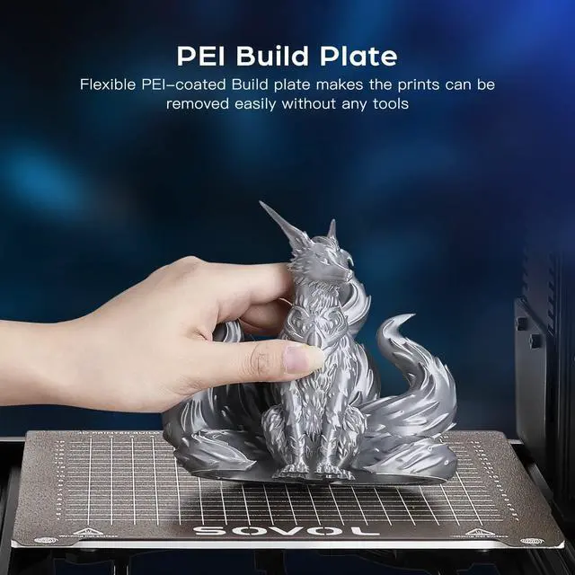 Alt view image 6 of 7 - Sovol SV06 3D Printer Open Source with All Metal Hotend Planetary Dual Gear Direct Drive Extruder 25-Point Auto Leveling PEI Build Plate 32 Bit Silent Board Printing Size 8.66x8.66x9.84 inch