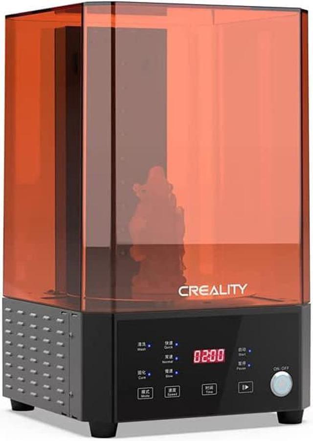 Creality 3D UW-01 Washing and Curing Machine 2 in 1 UV Curing Rotary Box  Bucket for LCD/DLP/SLA Resin 3D Printer Models 7.42x6x7.8 inches  Transparent Visiblet 