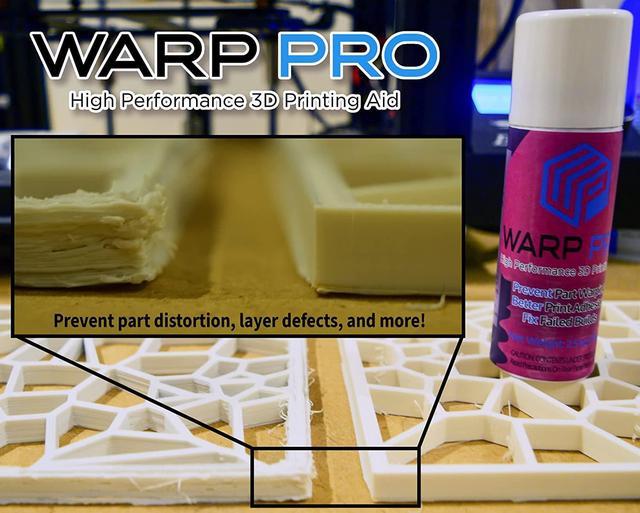 Warp Pro 3D Printer Bed Adhesive Aerosol Glue Spray Fix 3D Print Warping - No More Glue Sticks - Spray On, Water Washable, Adhesive Solution for All