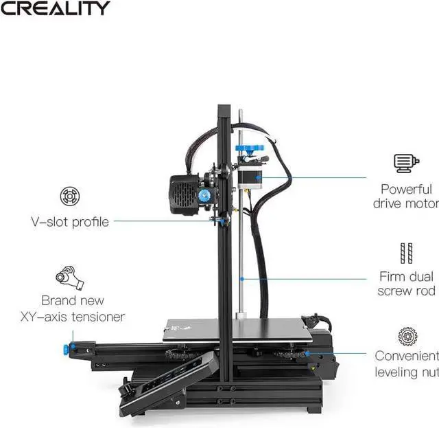 Alt view image 3 of 7 - ENOMAKER Creality Ender 3 V2 Upgrade 3D Printer with Silent Mainboard,New UI,Effectless Filament Feed-in,XY-axis Tensioner,Resume Printing,Stable and High Precision,220×220×250mm, Welcome to consult