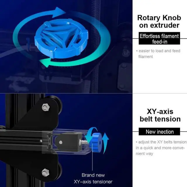 Alt view image 4 of 7 - ENOMAKER Creality Ender 3 V2 Upgrade 3D Printer with Silent Mainboard,New UI,Effectless Filament Feed-in,XY-axis Tensioner,Resume Printing,Stable and High Precision,220×220×250mm, Welcome to consult