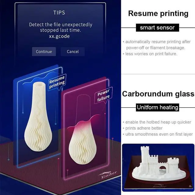 Alt view image 6 of 7 - ENOMAKER Creality Ender 3 V2 Upgrade 3D Printer with Silent Mainboard,New UI,Effectless Filament Feed-in,XY-axis Tensioner,Resume Printing,Stable and High Precision,220×220×250mm, Welcome to consult