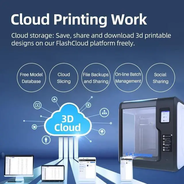 Alt view image 6 of 7 - FLASHFORGE 3D Printer Adventurer 3 - Silent Chamber FDM Printing, Free Leveling Removable Heated Build Plate and Detachable Nozzle, Touch Screen, HD Camera, Auto Feeding, Build Volume 150x150x150mm