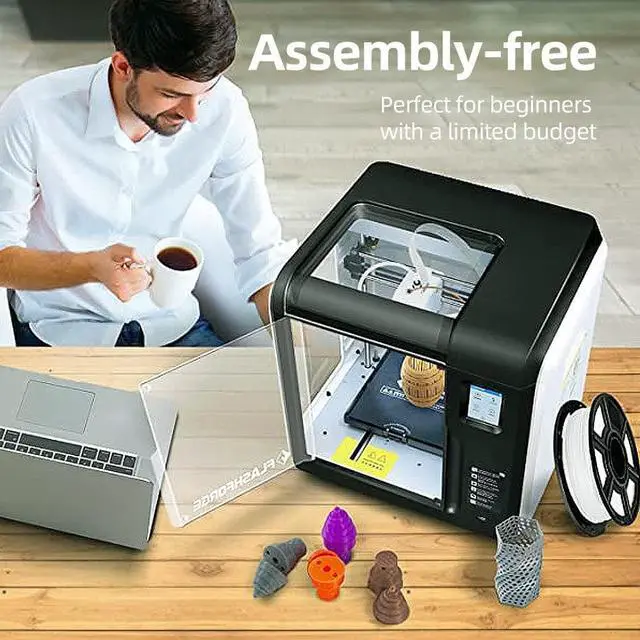 Alt view image 7 of 7 - FLASHFORGE 3D Printer Adventurer 3 - Silent Chamber FDM Printing, Free Leveling Removable Heated Build Plate and Detachable Nozzle, Touch Screen, HD Camera, Auto Feeding, Build Volume 150x150x150mm
