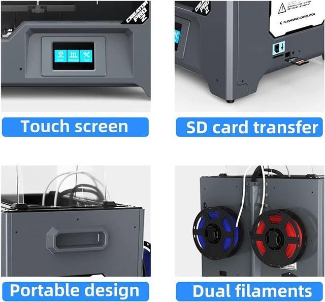 FlashForge 3D Printer: The New Creator Pro 2 with Independent Dual Extruder  System, 2 Free Spools of PLA Filaments Included(NW:1kg/Spool)