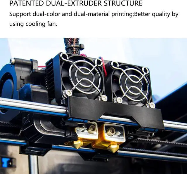 Alt view image 3 of 7 - FlashForge Creator Pro 3D Printer, Dual Extruder 3D Printers W/2 Spools, Fully Metal Frame, Acrylic Covers, DIY FDM 3D Printer Kit with Optimized Build Platform, Works with ABS and PLA