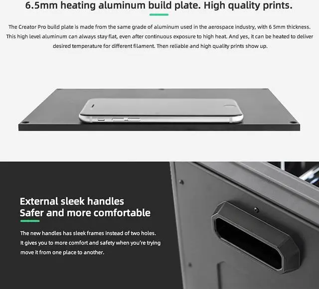 Alt view image 7 of 7 - FlashForge Creator Pro 3D Printer, Dual Extruder 3D Printers W/2 Spools, Fully Metal Frame, Acrylic Covers, DIY FDM 3D Printer Kit with Optimized Build Platform, Works with ABS and PLA