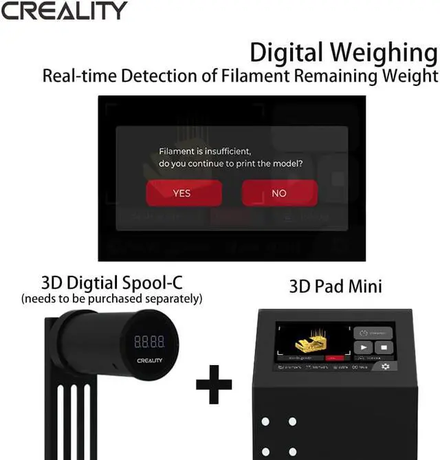 Alt view image 4 of 7 - Creality Ender 3 Ender 3 V2 Ender 3 Pro Screen Upgrades Offical 3D Pad Mini Intelligent Touch Screen Kit 4.3 Inch Display Screen,Plug and Print for 3D Printers with 32-bit Mainboard
