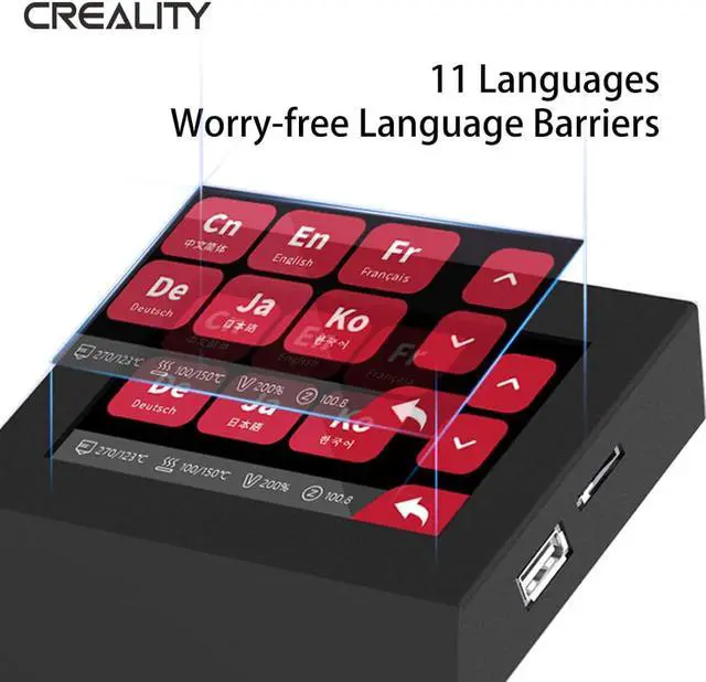 Alt view image 7 of 7 - Creality Ender 3 Ender 3 V2 Ender 3 Pro Screen Upgrades Offical 3D Pad Mini Intelligent Touch Screen Kit 4.3 Inch Display Screen,Plug and Print for 3D Printers with 32-bit Mainboard