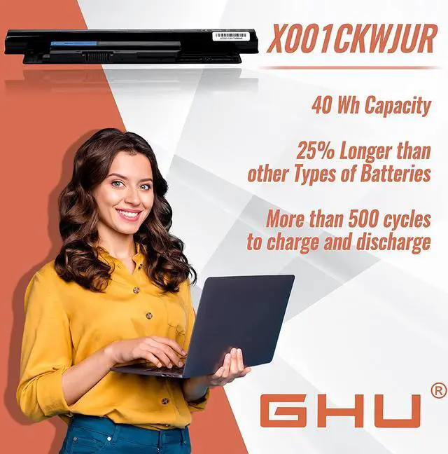 Alt view image 5 of 6 - GHU New Laptop Battery XCMRD 40 WH Compatible with Dell Inspiron 14-3421 5421 5437 15-3521 3531 3541 3543 3542 3537 5521 5537 17-3721 3737 5721 5737 5748 Latitude 3540 3440 MR90Y 14.8V 2600 mAh