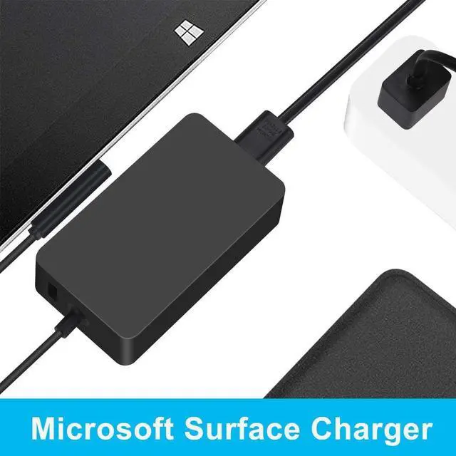 Alt view image 2 of 7 - Surface Pro Charger, 65W Surface Pro 7 Pro 6 Pro 5 Pro 4 Pro 3 Power Supply Charger Fit for Microsoft Surface Book Surface Laptop 3 2 1 Surface Tablet, Surface Go 2 1, Model 1706 1800 1625 Charger