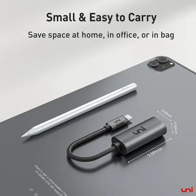 Alt view image 5 of 7 - uni USB C to Ethernet Adapter, Driver Free RJ45 to USB C [Thunderbolt 3/4 Compatible], 1Gbps Type-C Gigabit Ethernet LAN Network Adapter for MacBook Pro/Air, iPhone 15 Pro/Max, Dell XPS, Galaxy S8-S24