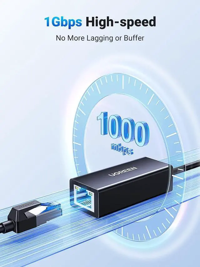 Alt view image 2 of 7 - UGREEN USB 3.0 to Gigabit Ethernet Adapter for Laptop, PC, MacBook - Compatible with Nintendo Switch, Windows, macOS, Linux
