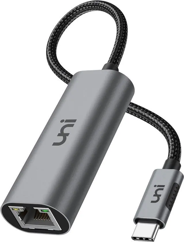 Main image of uni USB-C to Ethernet Adapter 2.5 Gbps, Blazing Fast Type-C(Thunderbolt 4/3 Compatible) to RJ45 Adapter, Sturdy Aluminum Gigabit Network Adapter, for MacBook Pro/Air 2023, Laptops, PC, NAS, etc.