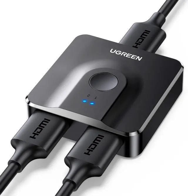 Main image of UGREEN HDMI Switch 4K@60Hz, Bi-Directional HDMI Switcher 2 in 1 Out HDMI Splitter 1 Input 2 Output Supports UHD 3D HDR Compatible with PS5, PS4, Xbox Series X/S, Roku, Fire Stick, Black