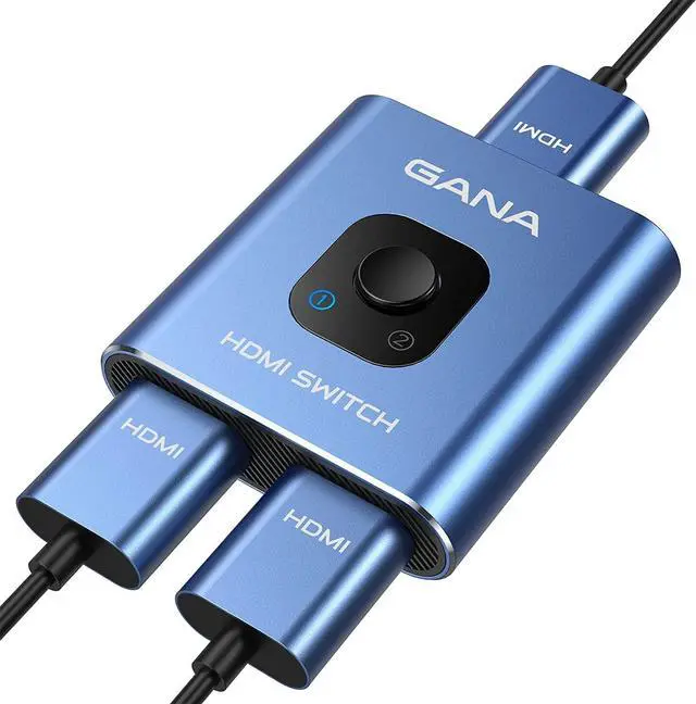Main image of HDMI Switch 4k@60hz Splitter, GANA Aluminum Bidirectional HDMI Switcher 2 in 1 Out, Manual HDMI Hub Supports HD Compatible with Xbox PS5/4/3 Blu-Ray Player Fire Stick Roku