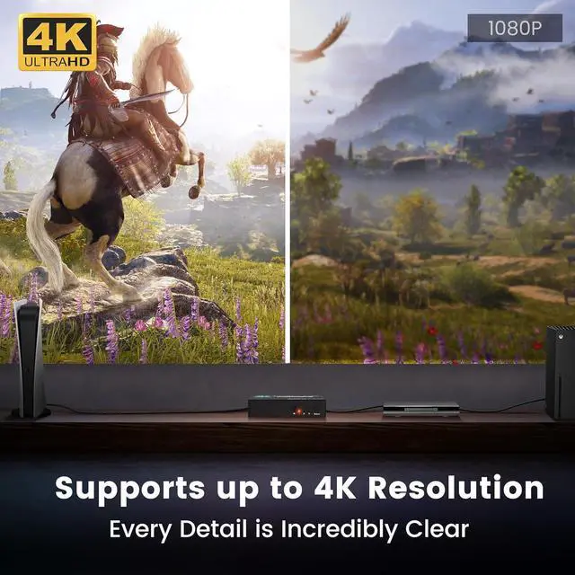 Alt view image 7 of 7 - HDMI Switch 3 in 1 Out 4K@60Hz HDMI Splitter, 4K HDMI Switch with Remote Metal HDMI Switch Box Hub Support 4K@60Hz/30Hz 1080P 3D HDR Auto Switching for NS Xbox PS4/5 PC Fire Stick Roku
