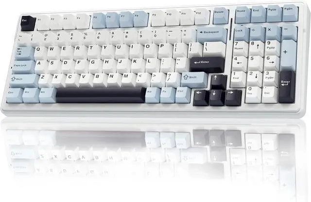 Main image of AULA F99 Wireless Mechanical Keyboard, Hot Swappable Custom Keyboard,Pre-lubed Linear Switches,Gasket Structure,RGB Backlit Gaming Keyboard (Blue&White)
