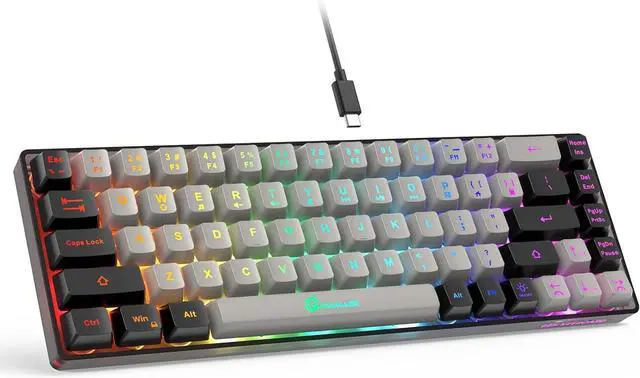 Main image of 65% Gaming Keyboard, Wired Backlit Mini Keyboard, Ultra-Compact Anti-Ghosting No-Conflict 68 Keys Membrane Gaming Wired Keyboard for PC Laptop Windows Gamer