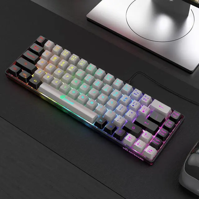 Alt view image 7 of 7 - 65% Gaming Keyboard, Wired Backlit Mini Keyboard, Ultra-Compact Anti-Ghosting No-Conflict 68 Keys Membrane Gaming Wired Keyboard for PC Laptop Windows Gamer