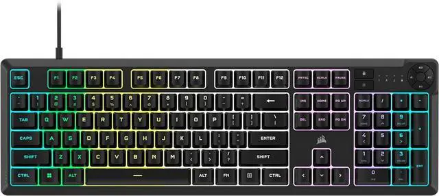 Main image of K55 CORE RGB Membrane Wired Gaming Keyboard Quiet, Responsive Switches Spill Resistance Ten-Zone RGB Media Keys iCUE Compatible QWERTY NA PC, Mac Gray
