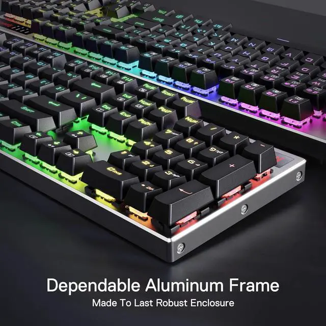 Alt view image 4 of 7 - K556 PRO Upgraded Wireless RGB Gaming Keyboard, BT/2.4Ghz Tri-Mode Aluminum Mechanical Keyboard w/No-Lag Connection, Hot-Swap Linear Quiet Red Switch