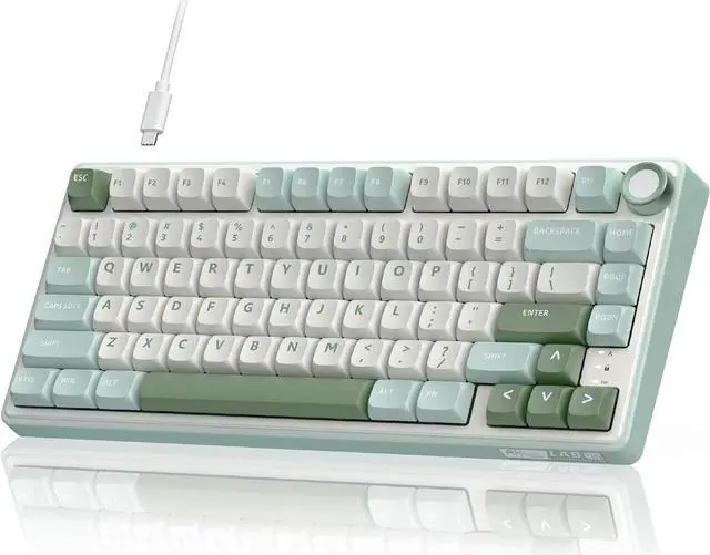 Main image of RK ROYAL KLUDGE R75 Mechanical Keyboard Wired with Volume Knob, 75% Custom Gaming Keyboard Gasket Mount RGB Backlit with Software, MDA Profile, PBT Keycaps, Hot Swappable Linear Switch Creamy Sound