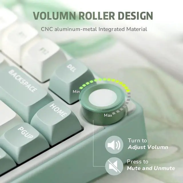 Alt view image 4 of 7 - RK ROYAL KLUDGE R75 Mechanical Keyboard Wired with Volume Knob, 75% Custom Gaming Keyboard Gasket Mount RGB Backlit with Software, MDA Profile, PBT Keycaps, Hot Swappable Linear Switch Creamy Sound