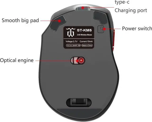 Alt view image 5 of 7 - 2.4G Wireless Gaming Keyboard and Mouse Combo, Include Mini 60% Merchanical Feel RGB Backlit Keyboard, Ergonomic Vertical Feel Small Wireless Mouse(Black and White)
