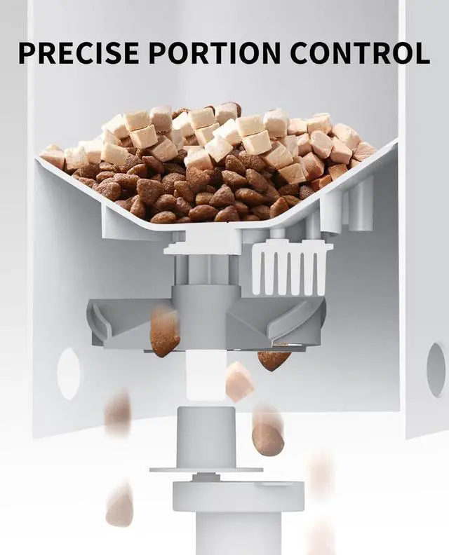 Alt view image 6 of 7 - Automatic Cat Feeder with Camera,1080P HD Video with Night Vision, Pet Feeder Dry Food Dispenser with 2-Way Audio, Food Shortage Sensor, 2.4G WiFi Smart App Control, Personal Meal Call
