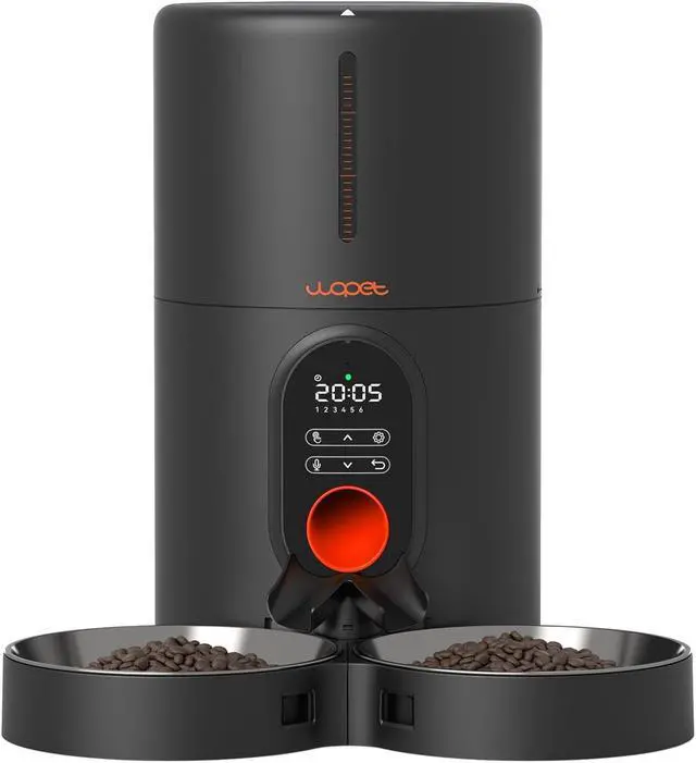Main image of Automatic Cat Feeders 2 Cats Timed Cat Feeder with Stainless Steel Bowl, Programmable 1-6 Meals Control, Dual Power Supply, Automatic Pet Feeder for Dogs and Cats
