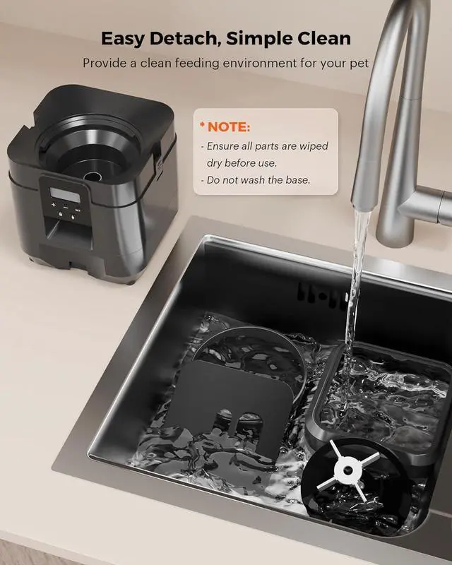 Alt view image 5 of 7 - Automatic Cat Feeder - Automatic Pet Feeders for Cats and Dogs, Cat Food Dispenser for Dry Food, Timed Cat Feeders with Memory Function, 2L Auto Cat Feeder