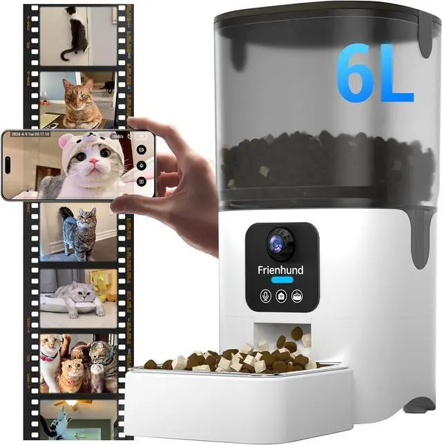 Main image of Smart Camera Automatic Cat Feeder: 1080P HD Live View with Night Vision,5G Automatic Dog Feeder with Two-Way Audio,Detachable for Easy Clean,Record Wonderful Moments for Multiple Pets-25Cup