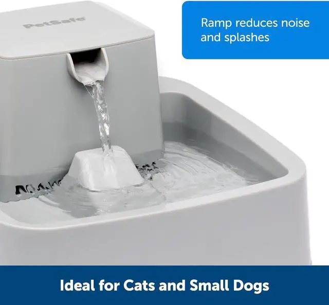 Alt view image 4 of 6 - PetSafe Oasys Pet Fountain, 1/2 Gallon (64 oz), Small Dogs & Cats | Adjustable Water Flow, Whisker-Friendly Tray, Dishwasher-Safe, Replaceable Carbon & Foam Filters Included