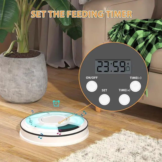 Alt view image 3 of 7 - Automatic Cat Feeder Wet Food/Dry Food, 6 Meal Timed Pet Feeder Easily Programmable & Easy to Clean, Auto Feeder for Cats/Small Dogs