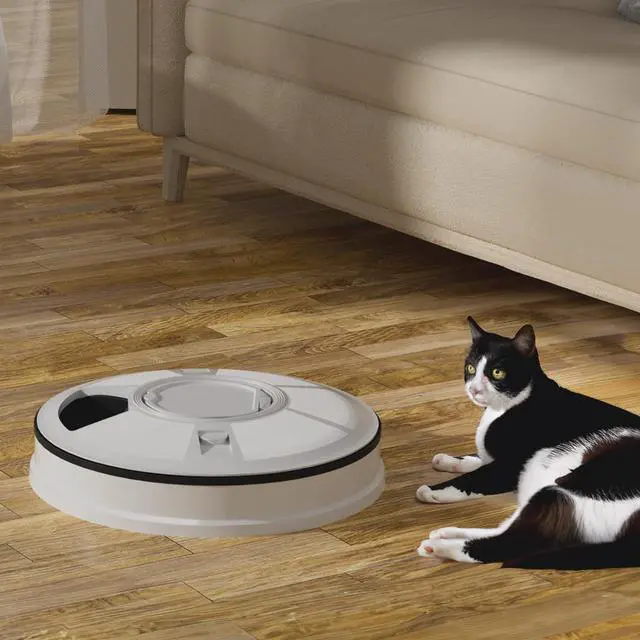 Alt view image 6 of 7 - Automatic Cat Feeder Wet Food/Dry Food, 6 Meal Timed Pet Feeder Easily Programmable & Easy to Clean, Auto Feeder for Cats/Small Dogs