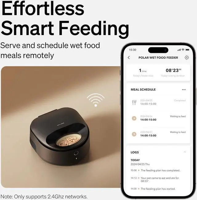 Alt view image 4 of 7 - Automatic Cat Feeder Wet Food Dispenser Refrigerated APP WiFi Control,3 Days True Freshness 3 Meals,Semiconductor Cooling&Quick Chills Gravy Wet Food Polar Timed Auto Pet Feeder for Cat Dog