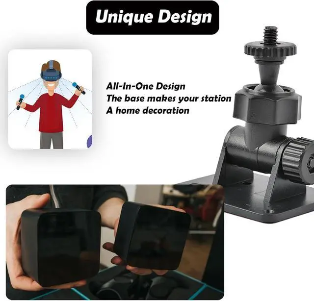 Alt view image 6 of 6 - Wall Mount 1/4 Screw Mini Bracket for HTC Vive/Valve Index/Vive PRO Base Station, Universal Metal Wall Mount Bracket for VR Rift Sensor